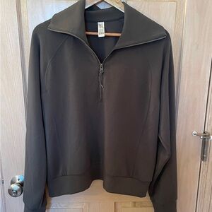 SPANX Women's Dark Olive Green Half-Zip Pullover XL